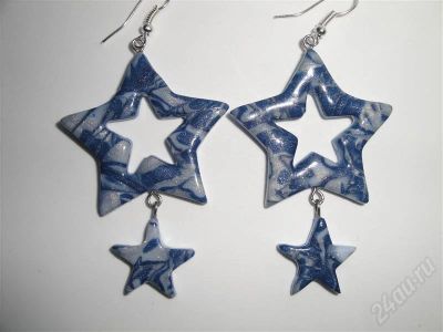 Лот: 676144. Фото: 1. Изделия из полимерной глины серьги... Серьги, каффы