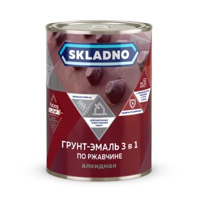 Лот: 24085917. Фото: 1. Грунт-эмаль Skladno, по ржавчине... Краски, лаки, растворитель