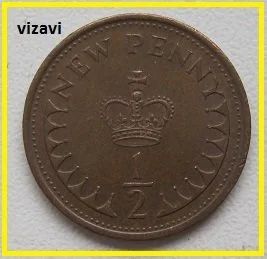 Лот: 16692513. Фото: 1. Великобритания 1/2 нового пенни... Великобритания и острова