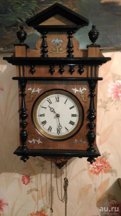 Лот: 8255917. Фото: 1. настенные часы с гирьками 19 века. Часы настенные, настольные