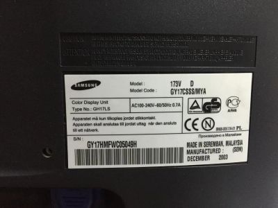Лот: 6677808. Фото: 1. Монитор Samsung sync master 173v. ЖК-мониторы