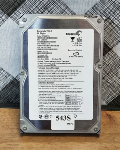 Лот: 18939198. Фото: 1. Жесткий диск IDE Seagate ST380011A... Жёсткие диски (HDD)