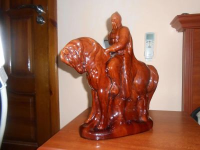 Лот: 11573258. Фото: 1. Статуэтка керамика Козак на коне... Фарфор, керамика