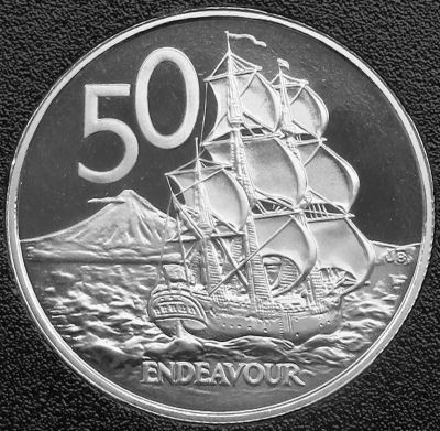 Лот: 6360282. Фото: 1. Новая Зеландия 50 центов 1990... Австралия и Океания