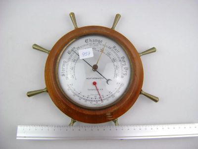Лот: 3484085. Фото: 1. Барометр-штурвал рабочий Англия. Другое (антиквариат)