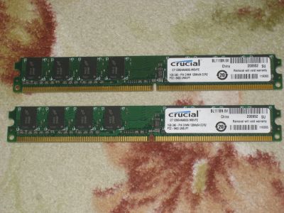 Лот: 16272509. Фото: 1. Crucial DDR2 2 планки. Оперативная память