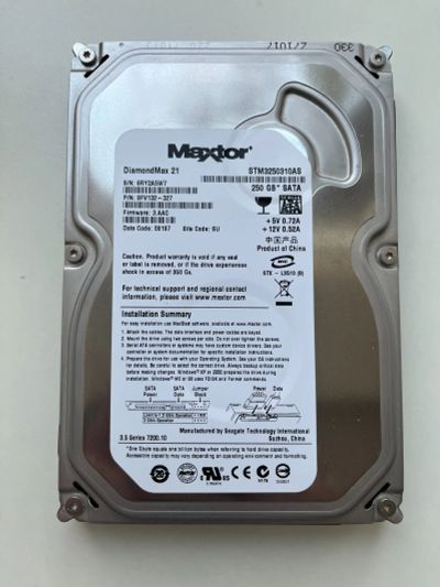 Лот: 19988297. Фото: 1. Жесткий диск HDD Maxtor 250Gb... Жёсткие диски
