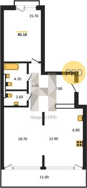 Лот: 21634852. Фото: 1. Квартира по адресу Овражная ул... Квартиры, студии