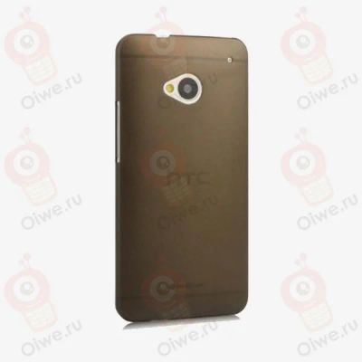 Лот: 3436046. Фото: 1. Чехол для HTC One Матовый Черный-Прозрачный. Чехлы, бамперы