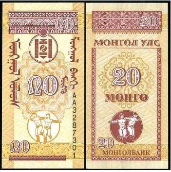 Лот: 7814629. Фото: 1. Монголия 20 монго 1993 г. UNC... Азия