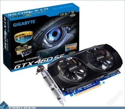 Лот: 2293780. Фото: 1. GIGABYTE GeForce GTX 460 SE 730Mhz... Видеокарты