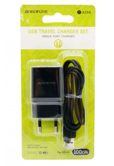 Лот: 17237287. Фото: 1. СЗУ USB 1A + кабель microUSB Borofone... Зарядные устройства, блоки питания, адаптеры сетевые для смартфонов