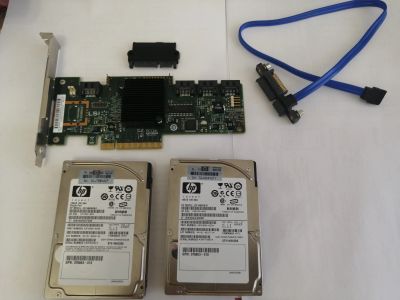 Лот: 16067669. Фото: 1. LSI SAS-2 controller + 2 hdd SAS... Жёсткие диски (HDD)