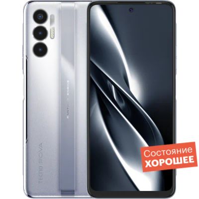 Лот: 22221315. Фото: 1. Смартфон TECNO Pova 3 128GB Серебряный... Смартфоны