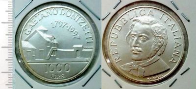 Лот: 8272860. Фото: 1. Италия. 1000 лир 1997 (серебро... Европа