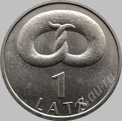 Лот: 2799103. Фото: 1. 1 лат 2005г Крендель. Страны СНГ и Балтии