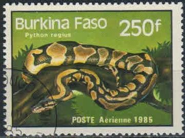 Лот: 19138584. Фото: 1. 1985. Буркина-Фасо. Рептилии и... Марки