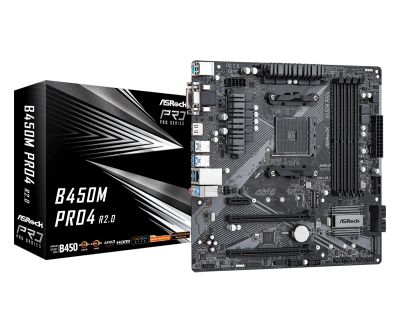 Лот: 20997618. Фото: 1. ASRock B450M PRO4 R2.0 Новая Гарантия... Материнские платы