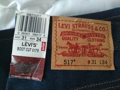 Лот: 17180407. Фото: 1. Джинсы Levis 517 Boot Cut Original... Брюки, джинсы, шорты