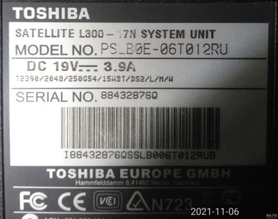 Лот: 18264233. Фото: 1. ноутбук Toshiba satellite L300-17N... Ноутбуки