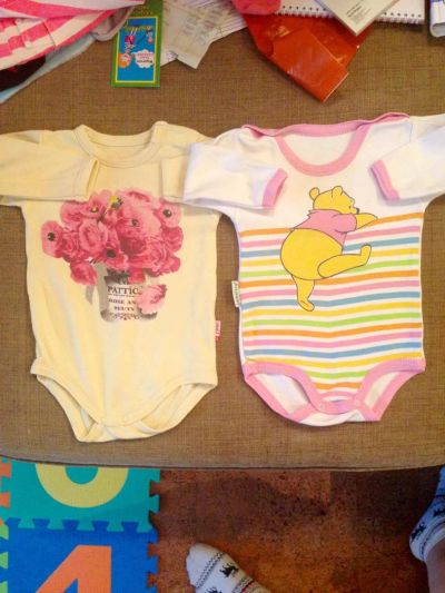 Лот: 7596625. Фото: 1. 2 боди одним лотом, Р.74-80. Ползунки, распашонки, слипы