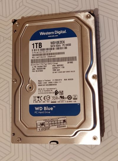 Лот: 19458049. Фото: 1. HDD 1TB Western Digital WD10EZEX. Жёсткие диски (HDD)