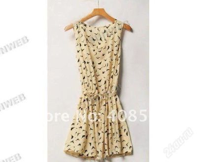 Лот: 2772725. Фото: 1. новое платье с птичками, добавила... Платья