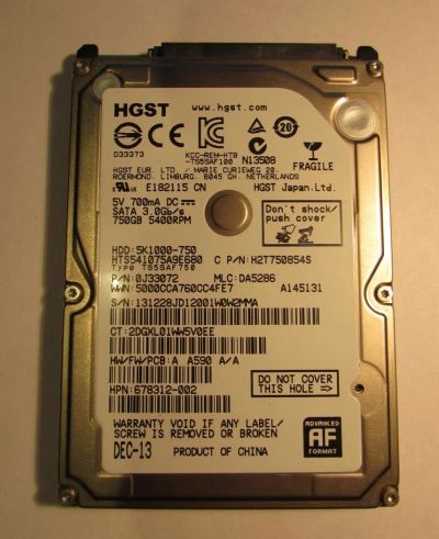 Лот: 9671494. Фото: 1. Жесткий диск 2,5" Hitachi 750... Жёсткие диски (HDD)