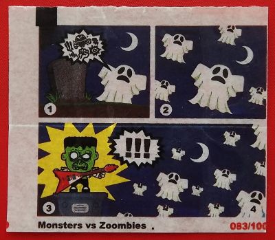Лот: 19392612. Фото: 1. (№4122-У) вкладыш от жвачки "Monsters... Наклейки, карточки, вкладыши