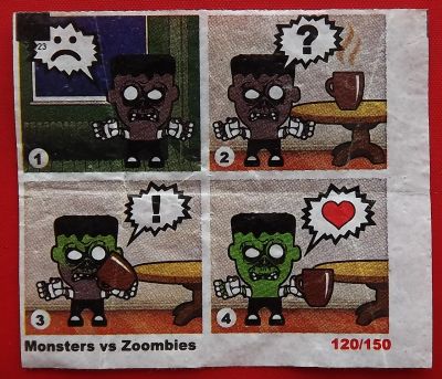 Лот: 25720799. Фото: 1. (№5150-У) вкладыш от жвачки "Monsters... Наклейки, карточки, вкладыши