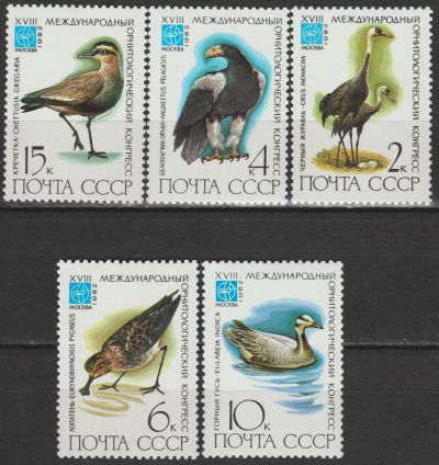 Лот: 24944749. Фото: 1. 1982 г СССР 28 международный орнитологический... Марки