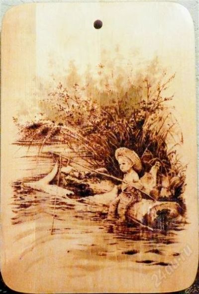 Лот: 1576140. Фото: 1. Разделочная доска - Рыбак. Другое (ручная работа)