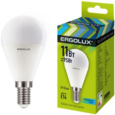 Лот: 24441283. Фото: 1. Светодиодная лампа Ergolux LED-G45-11W-E14-4K. Лампочки