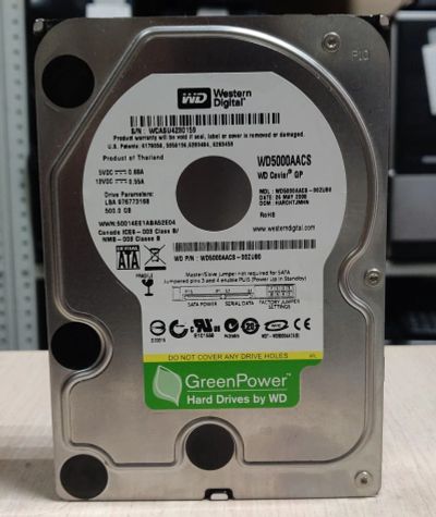 Лот: 20220241. Фото: 1. HDD 500Gb/WD/3,5". Жёсткие диски (HDD)