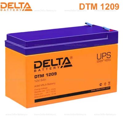 Лот: 20546157. Фото: 1. Аккумулятор 9 Ah 12V, DELTA DTM... ИБП, аккумуляторы для ИБП
