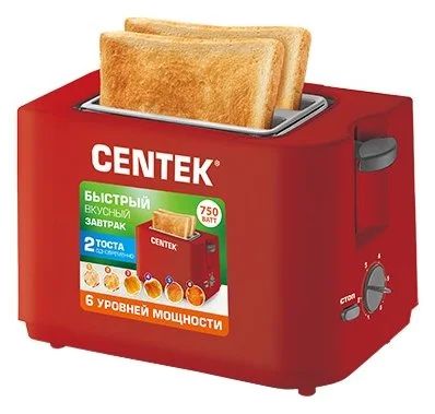 Лот: 11220235. Фото: 1. Тостер Centek CT-1425 красный... Кухонная