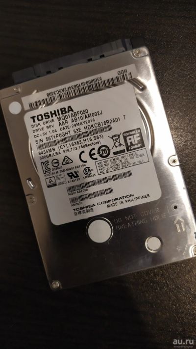 Лот: 16319508. Фото: 1. Toshiba MQ01ABF050 500Gb Для ноутбука... Жёсткие диски (HDD)