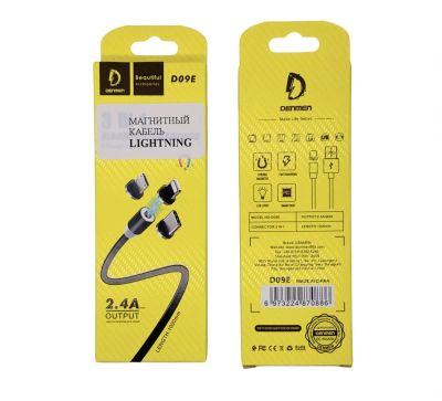 Лот: 22147148. Фото: 1. КАБЕЛЬ МАГНИТНЫЙ DENMEN D09E Lightning... Дата-кабели, переходники