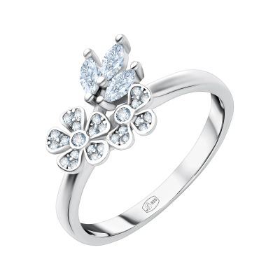 Лот: 23844299. Фото: 1. Серебряное кольцо с фианитами. Кольца, перстни