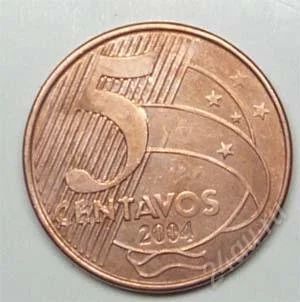 Лот: 1587821. Фото: 1. Бразилия. 5 сентаво 2004г. Америка