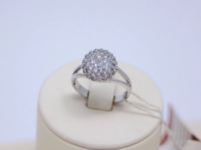 Лот: 14755707. Фото: 1. СЕРЕБРЯНОЕ КОЛЬЦО С ФИАНИТАМИ... Кольца, перстни