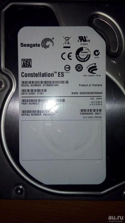 Лот: 8906513. Фото: 1. Жесткий диск Seagate 500GB (ST3500514NS... Жёсткие диски (HDD)