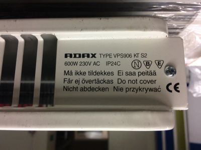Лот: 10248677. Фото: 1. Конвектор ADAX 600W мех/терм... Обогреватели бытовые