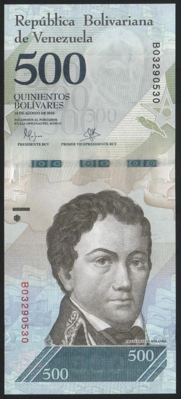 Лот: 11613952. Фото: 1. Венесуэла банкнота 500 боливаров... Америка