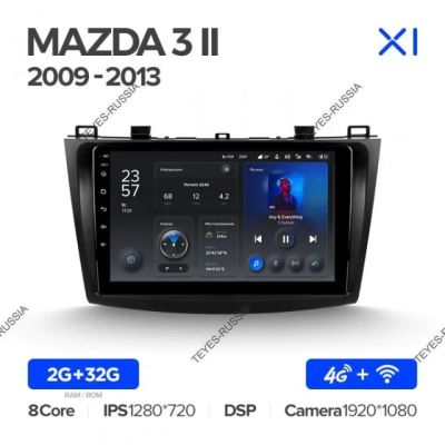 Лот: 20759480. Фото: 1. Магнитола Teyes X1 Mazda 3 2009-2013. Автомагнитолы