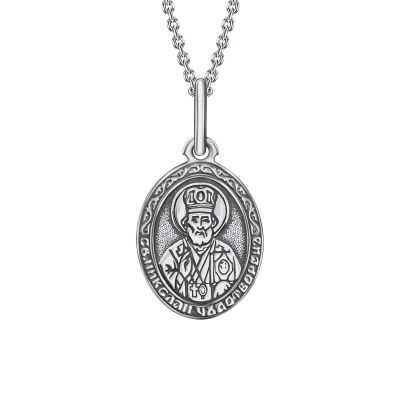 Лот: 23844940. Фото: 1. Серебряная подвеска Икона с чернением. Другое (ювелирные изделия, бижутерия, часы)