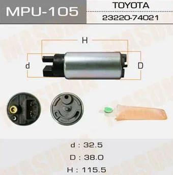 Лот: 11199064. Фото: 1. Бензонасос Masuma; Toyota V=1500-2000... Топливная система