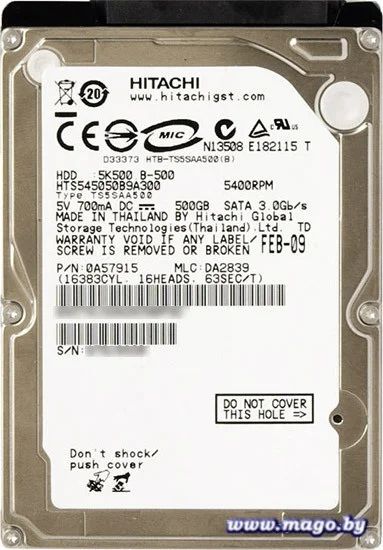 Лот: 3694250. Фото: 1. Жесткий диск Hitachi Mobile Travelstar... Жёсткие диски (HDD)