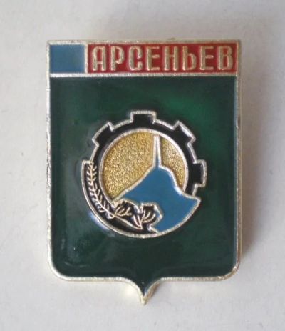Лот: 7637198. Фото: 1. Знак город-герб Арсеньев. (Пл... Сувенирные