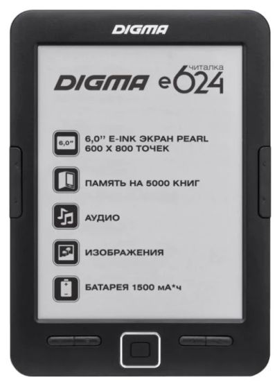 Лот: 5342928. Фото: 1. Электронная книга Digma E624 Black... Электронные книги
